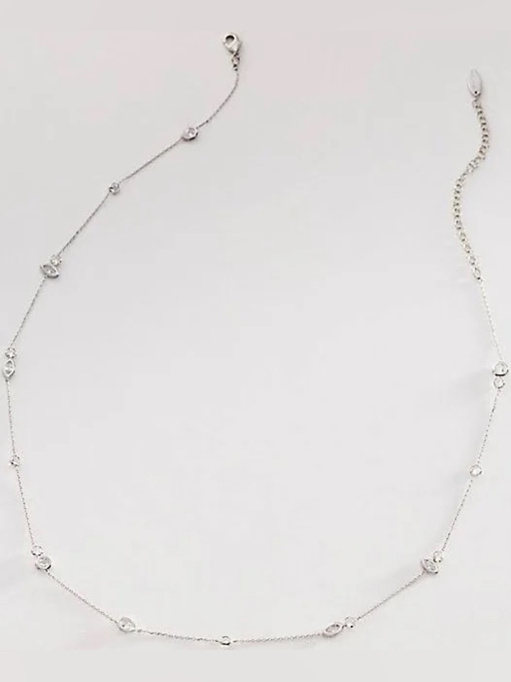 Anthropologie Small Crystal Necklace - NWT - Clear and Silver